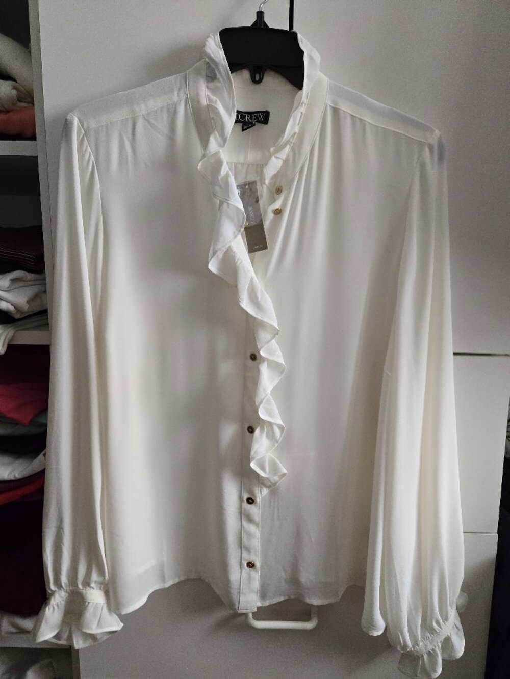 NWT J.Crew Ruffle Neck/Cuffs Blouse - Size 18